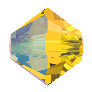 Swarovski 5328 Bicone Bead 4mm Light Topaz Shimmer 
