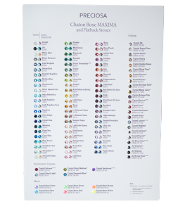 Preciosa Crystal MAXIMA Rhinestone Flatback Color Board