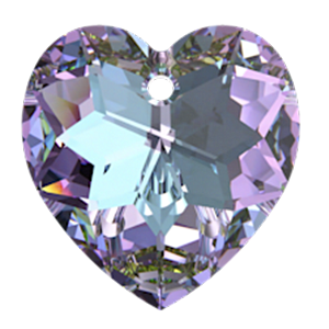 Swarovski 6215 Fancy Heart Pendant 18mm Crystal Vitrail Light (Protective Layer) (72 Pieces)