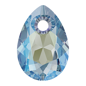 Swarovski 6433 Pear Cut Pendant 16mm Aqua Shimmer